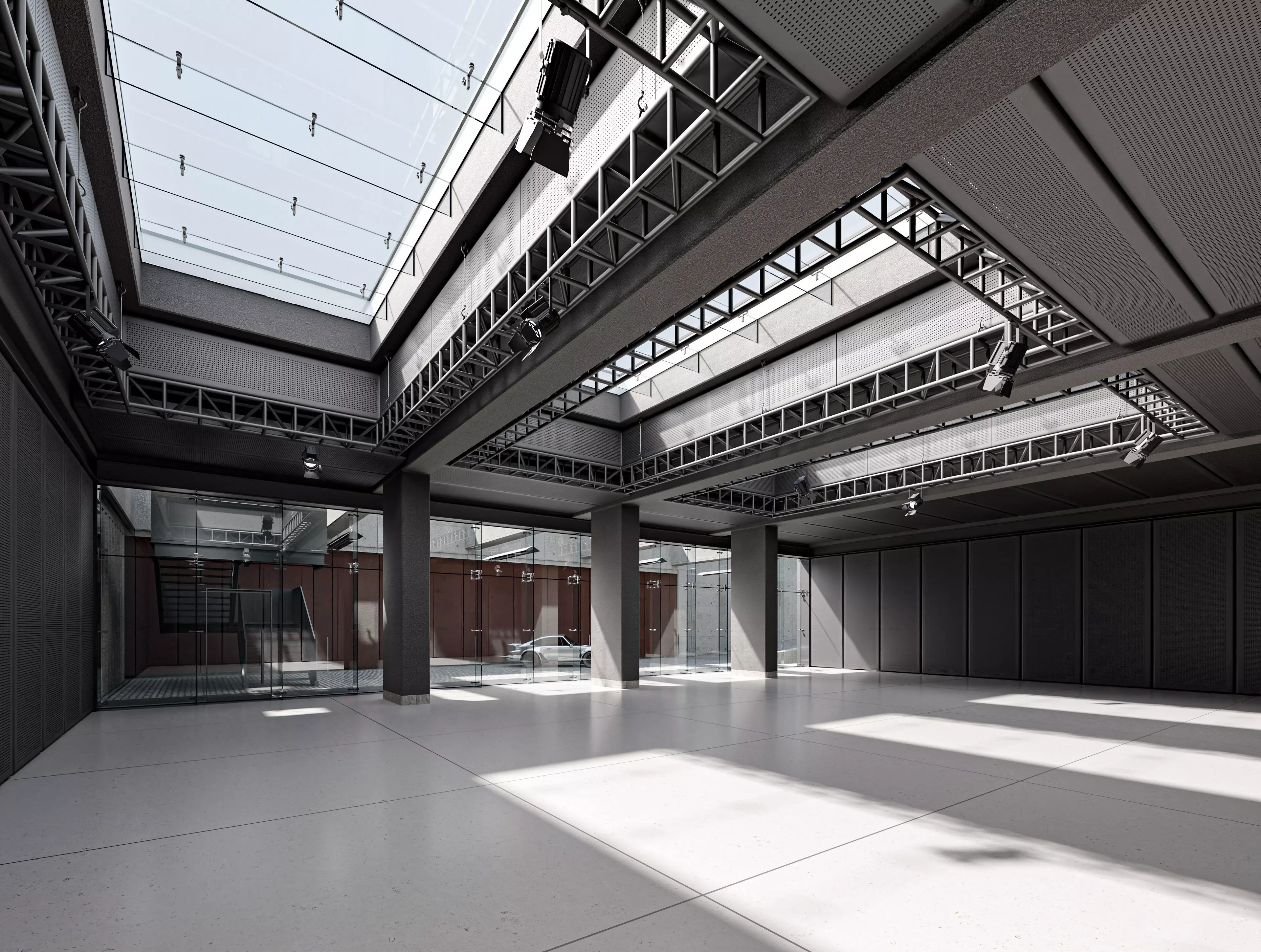 Multifunctional Loft Building 01 Low-poly 3D model_0