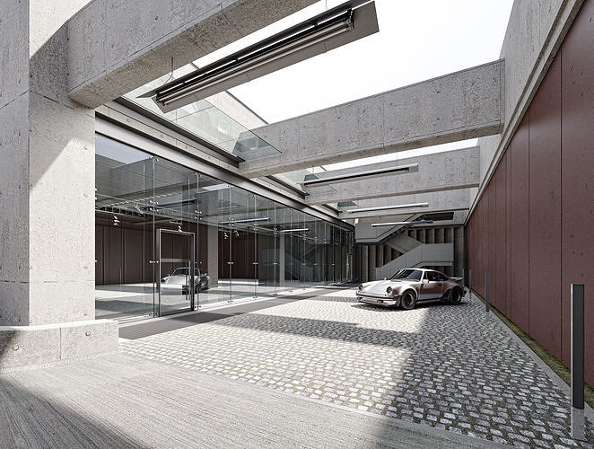 Multifunctional Loft Building 01 Low-poly 3D model 3