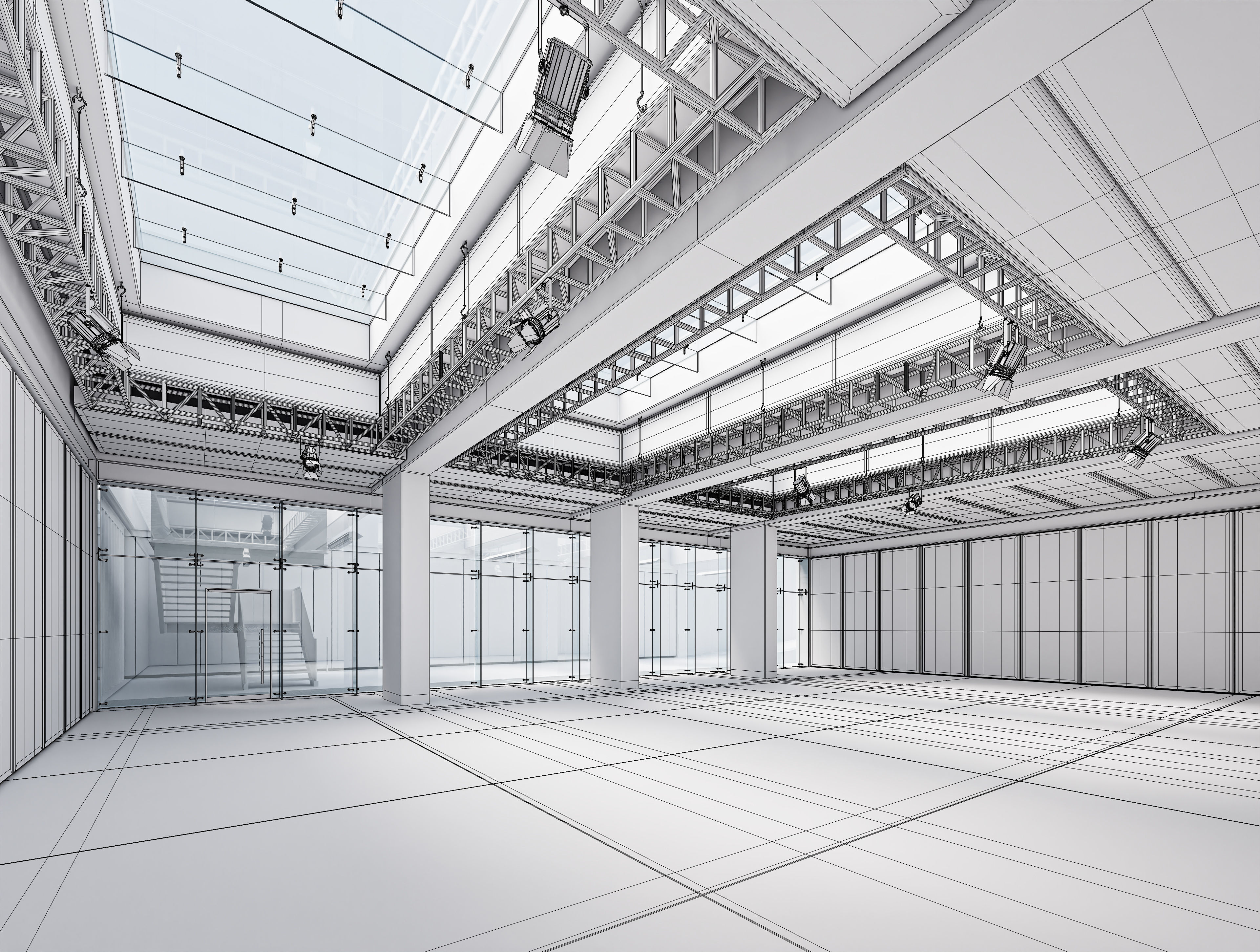 Multifunctional Loft Building 01 Low-poly 3D model_9