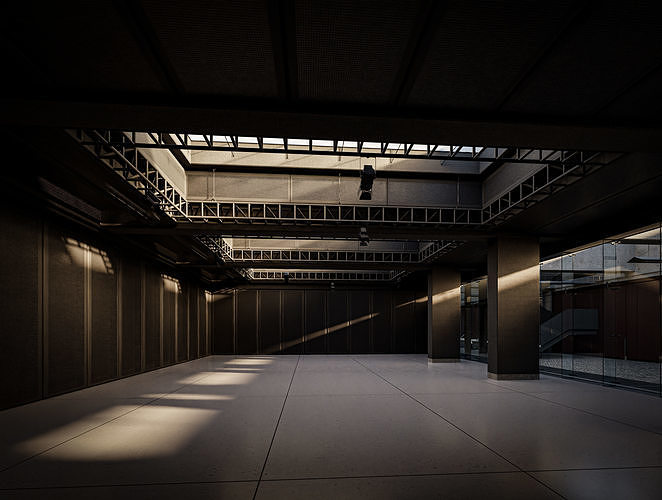 Multifunctional Loft Building 01 Low-poly 3D model 7