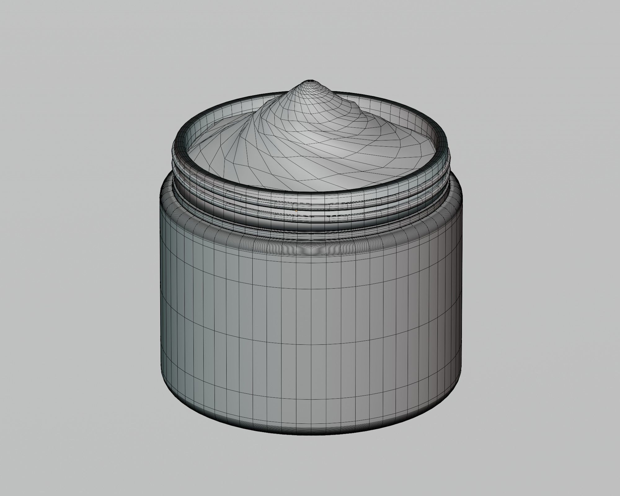 Cream jar 008 Low-poly 3D model_7