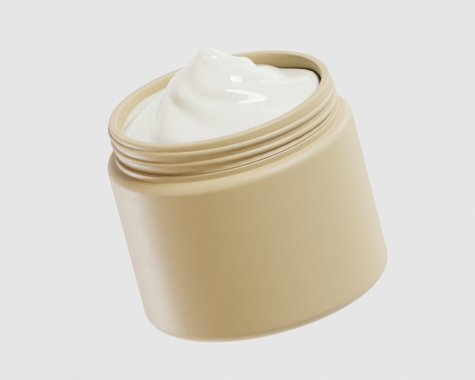 Cream jar 008 Low-poly 3D model_4