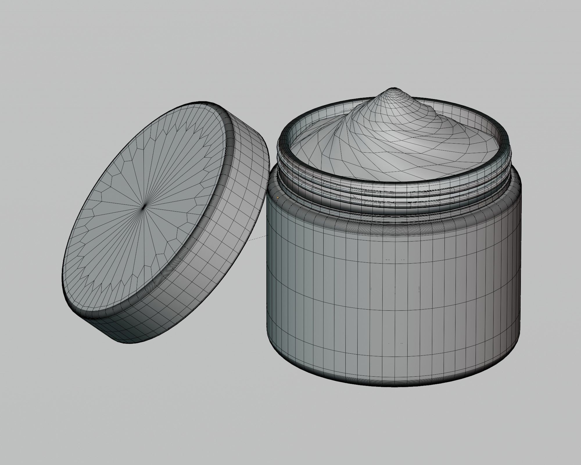 Cream jar 008 Low-poly 3D model_5