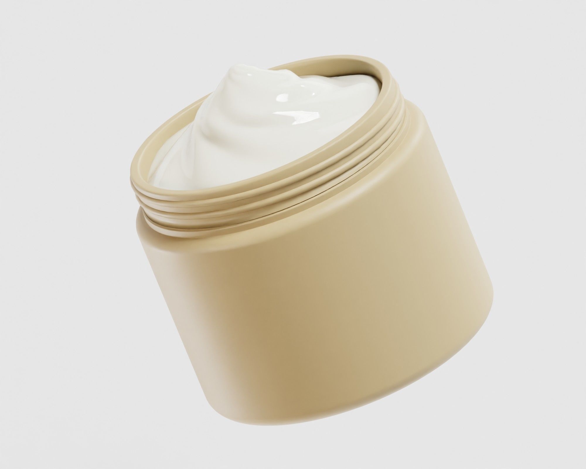 Cream jar 008 Low-poly 3D model_3