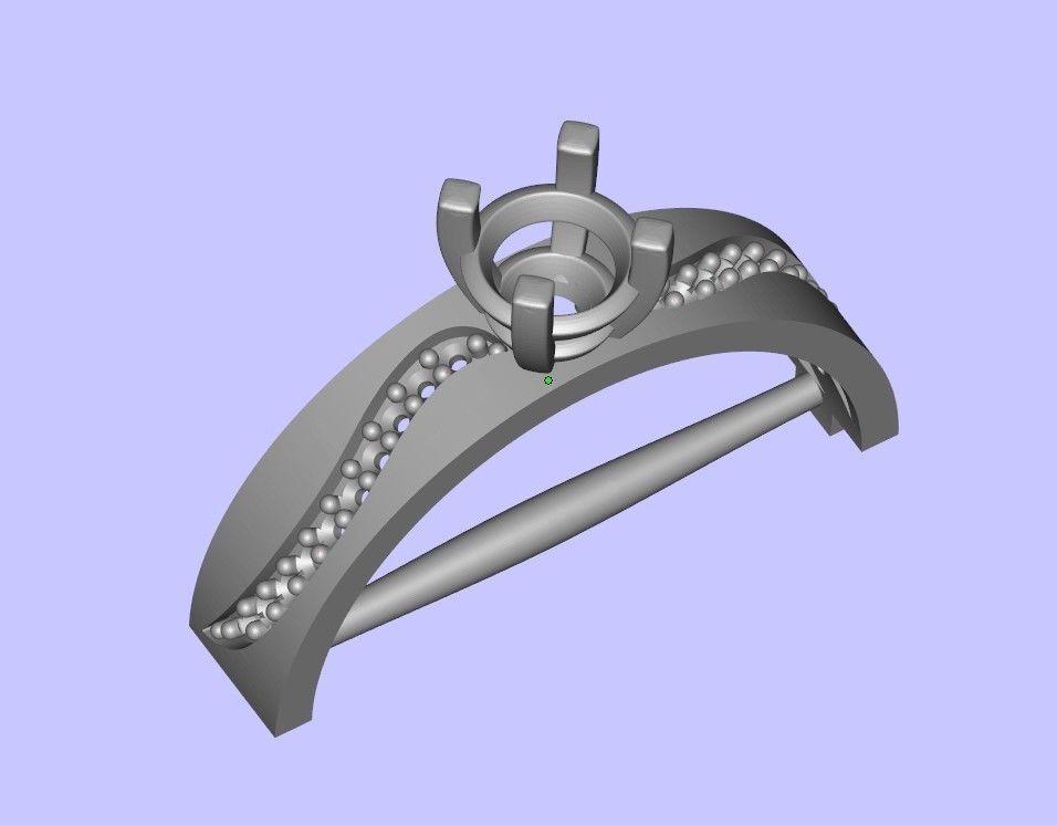 Womens Two piece solitaire ring 3D print model_4