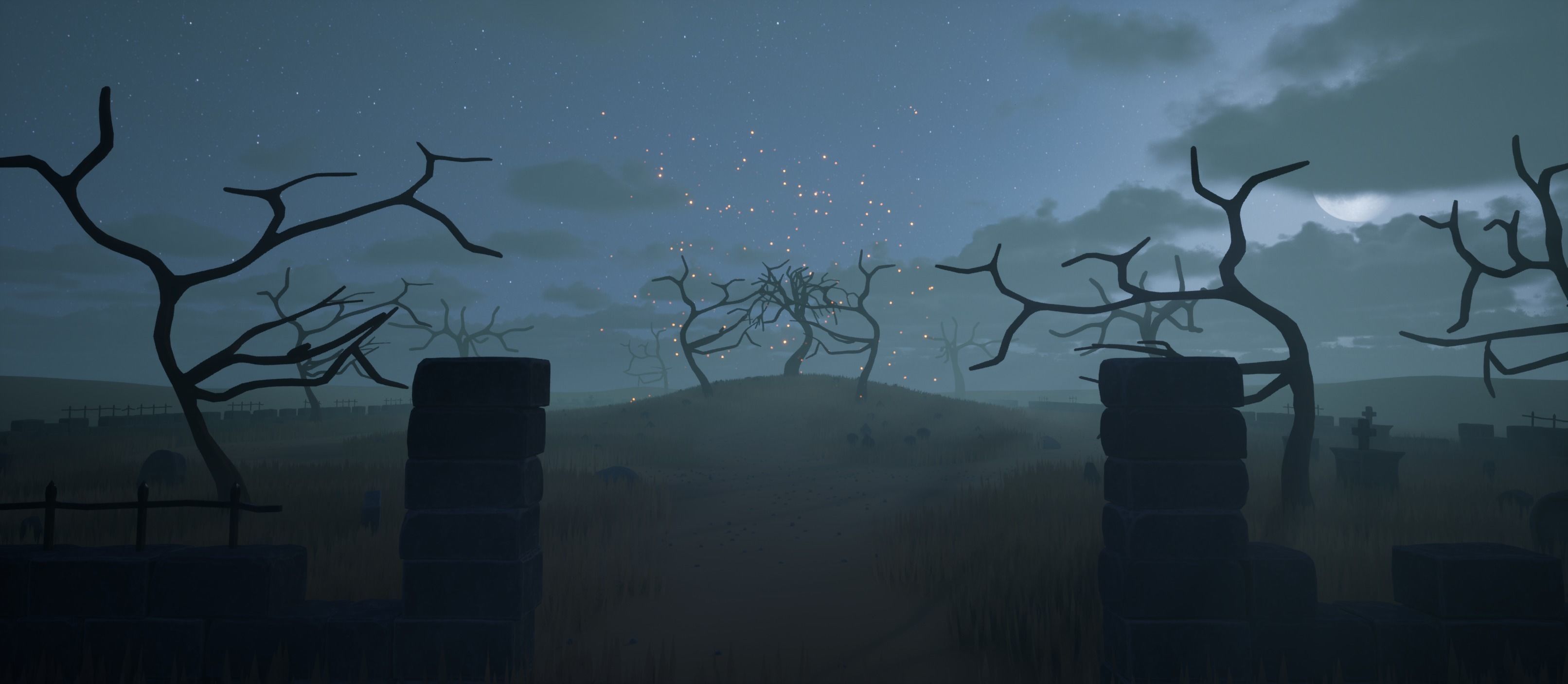 Stylized Graveyard Assets Low-poly 3D model_1