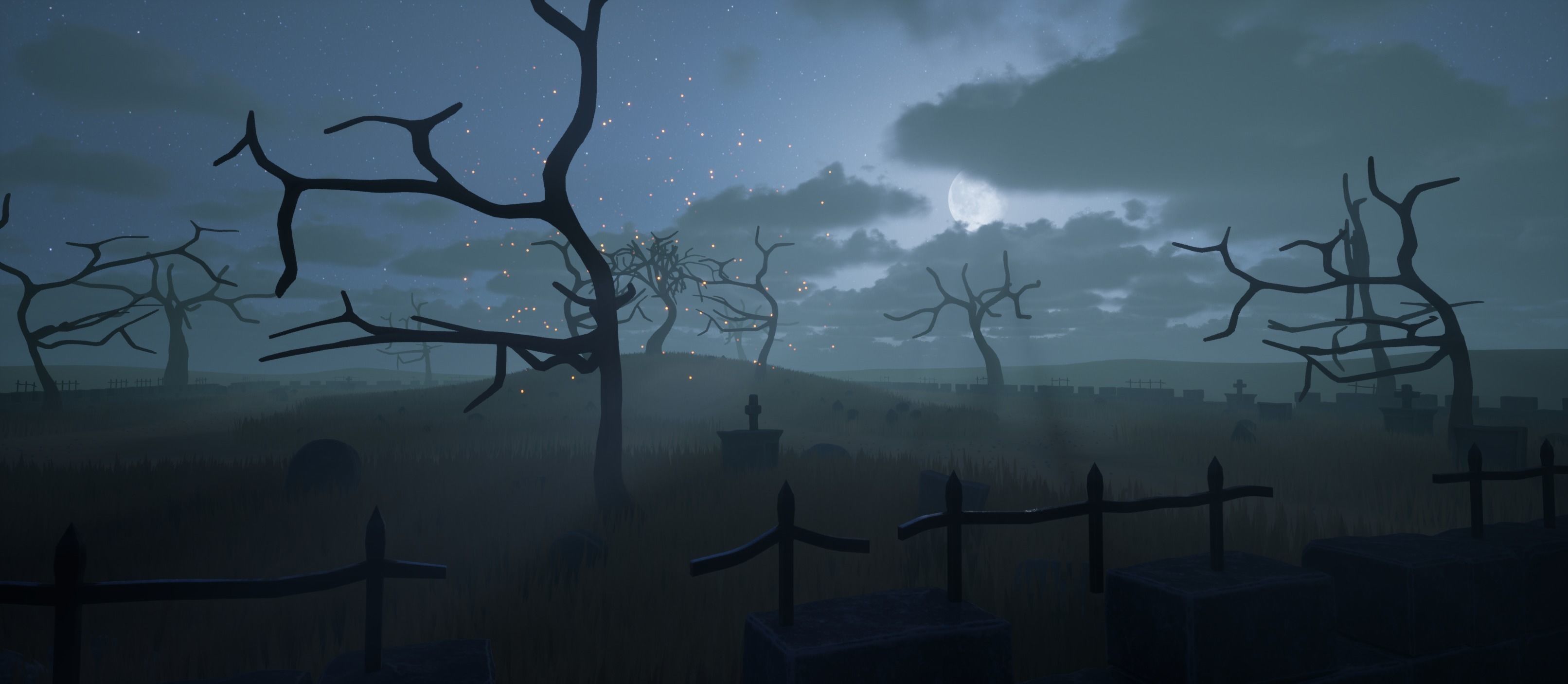 Stylized Graveyard Assets Low-poly 3D model_3