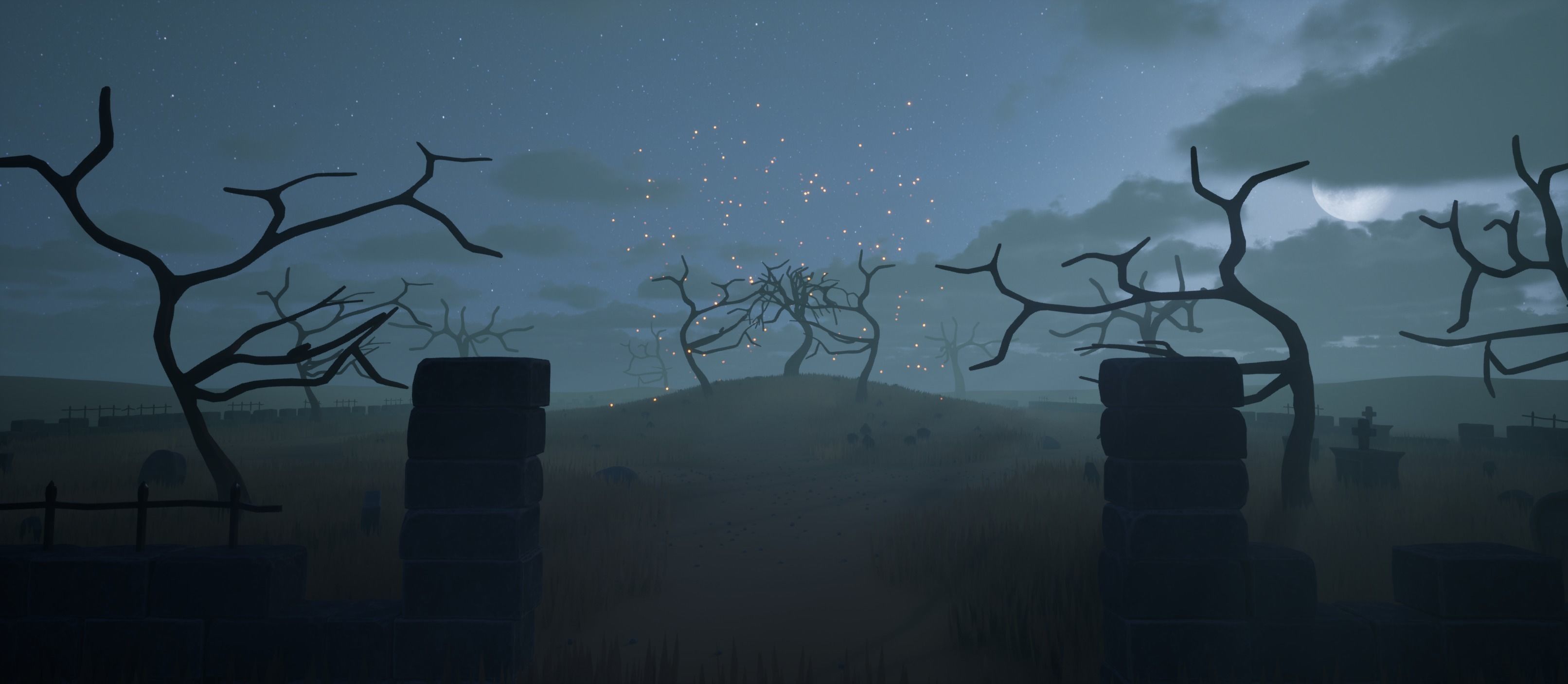 Stylized Graveyard Assets Low-poly 3D model_2