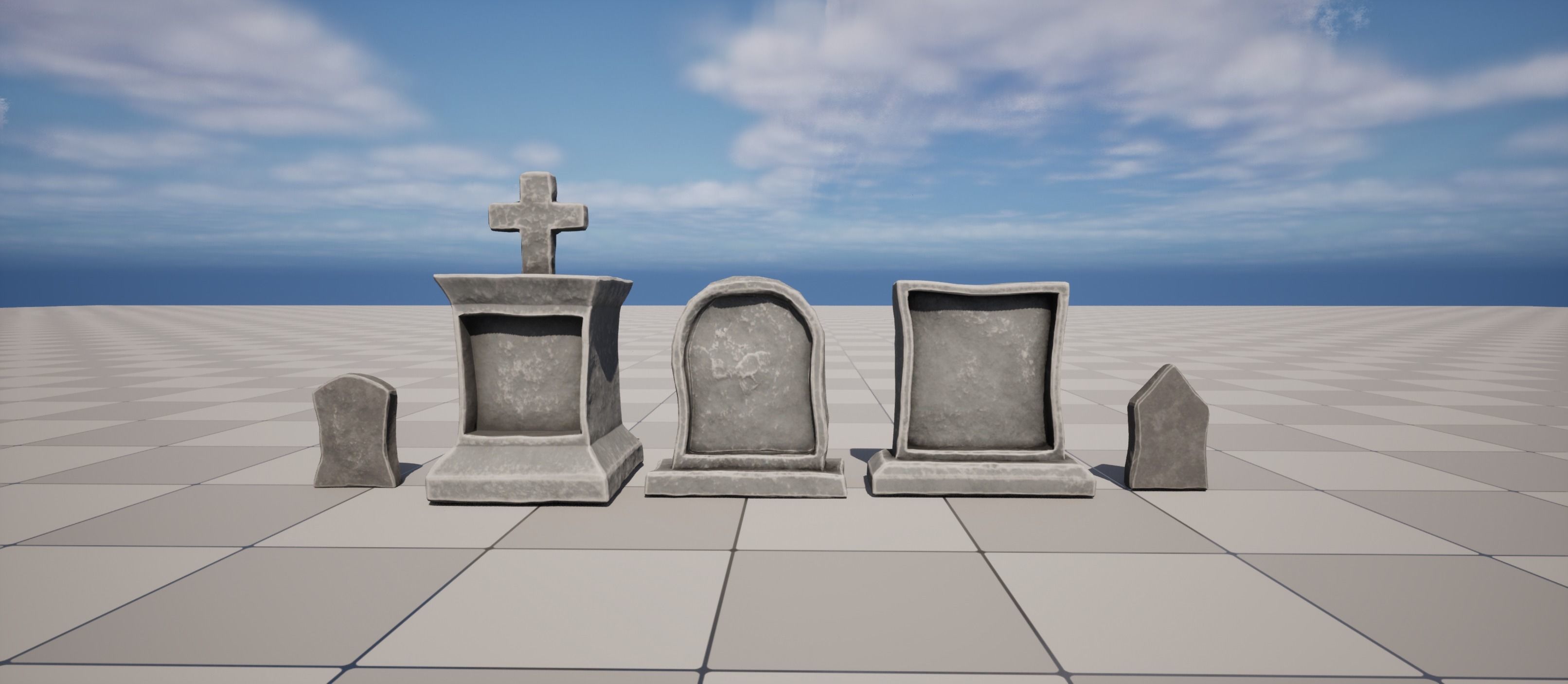 Stylized Graveyard Assets Low-poly 3D model_8