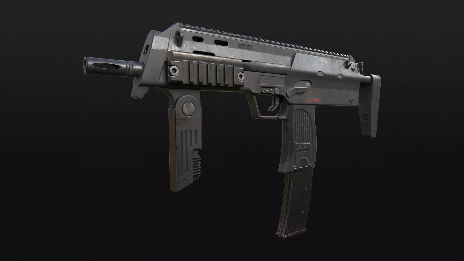 MP7 PBR Game-Ready Low-poly 3D model_0