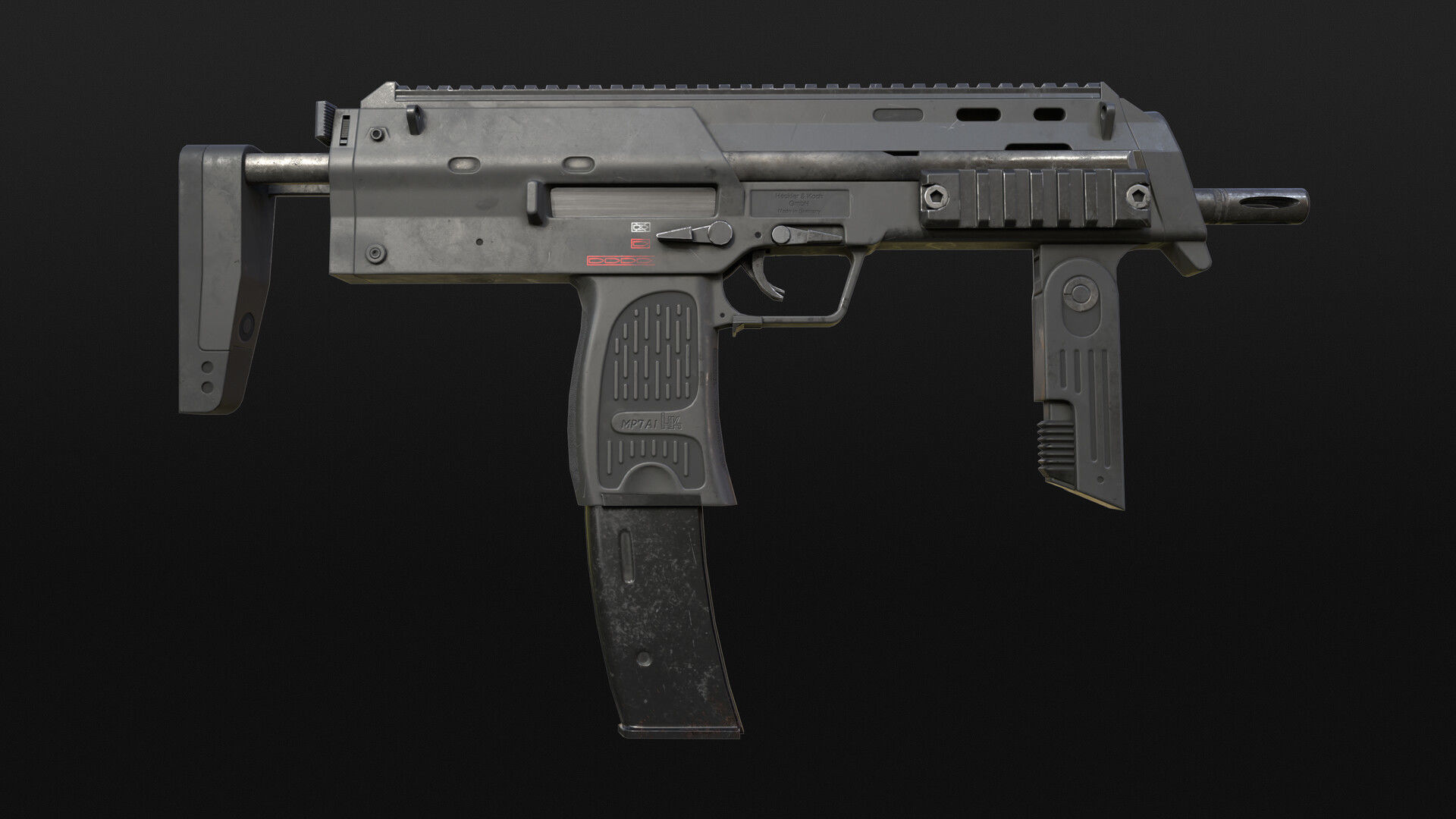 MP7 PBR Game-Ready Low-poly 3D model_2