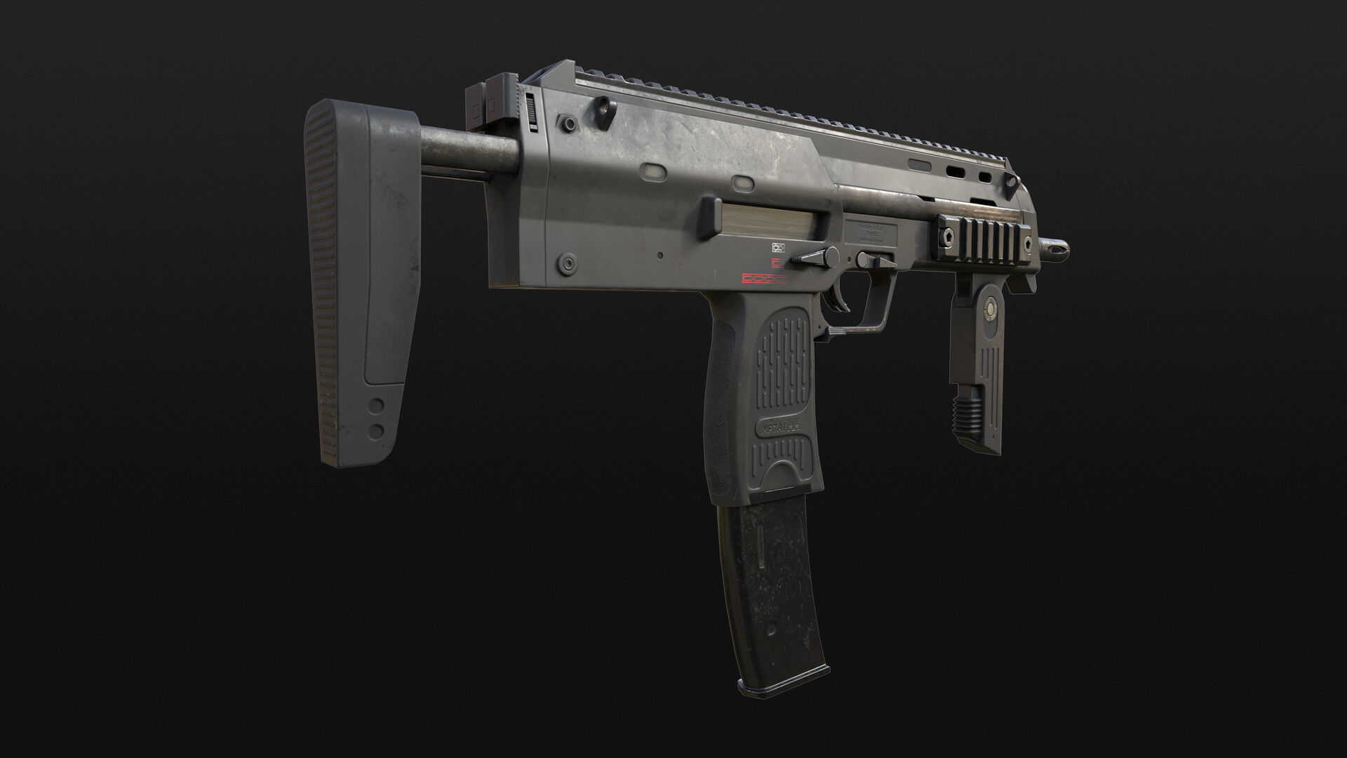 MP7 PBR Game-Ready Low-poly 3D model_1