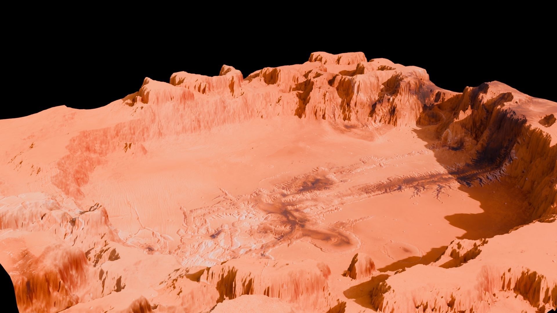 Landscape Crater 3D model Low-poly 3D model_3