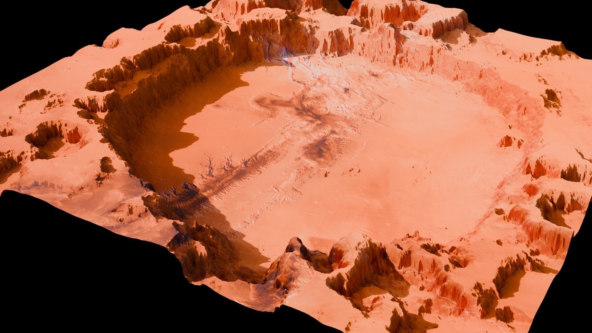 Landscape Crater 3D model Low-poly 3D model_9