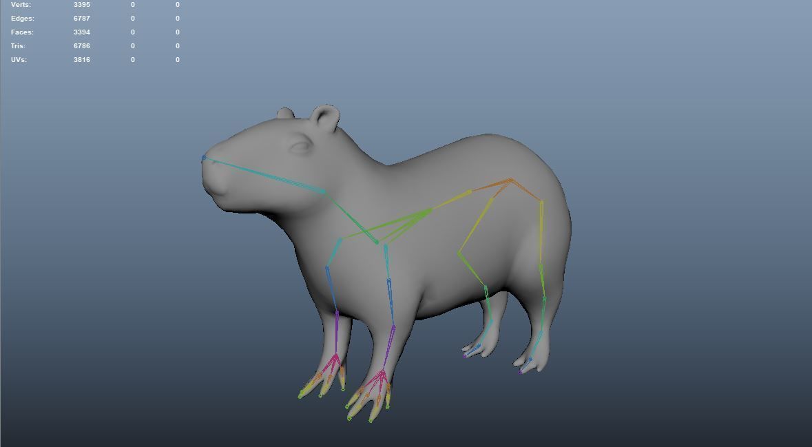 Capybara model for the game Low poly and High poly Low-poly 3D model_9