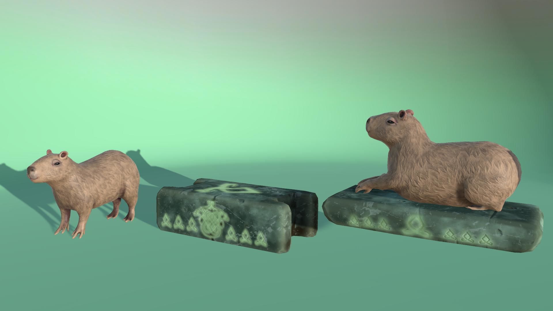 Capybara model for the game Low poly and High poly Low-poly 3D model_3