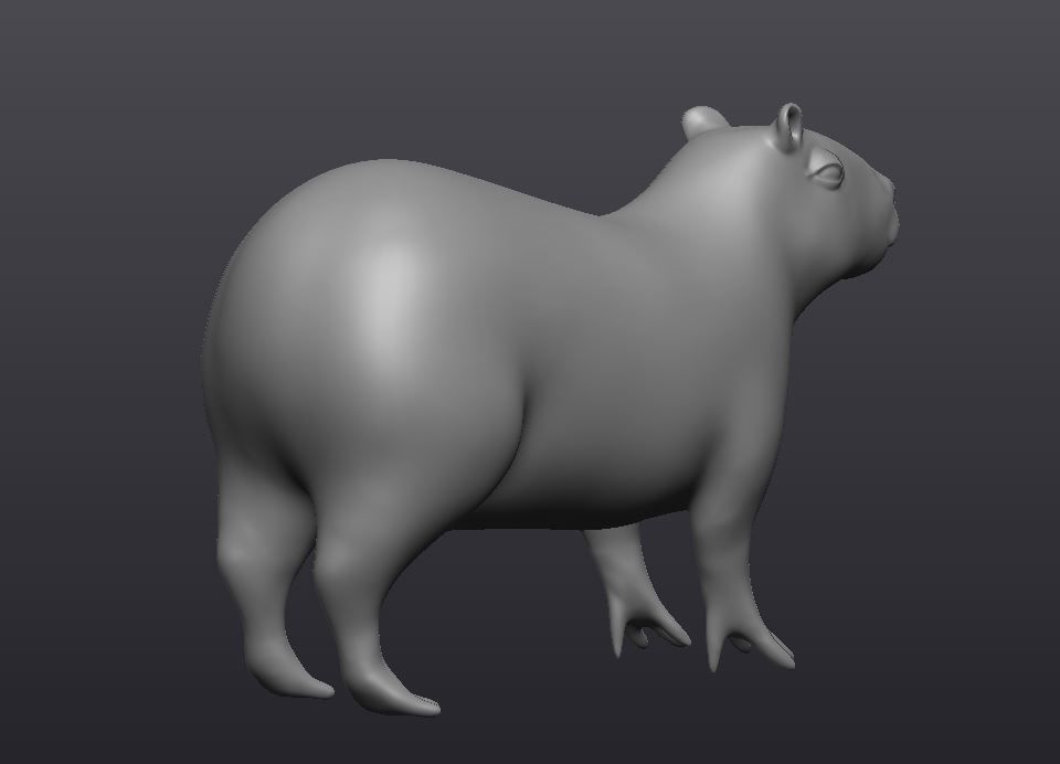 Capybara model for the game Low poly and High poly Low-poly 3D model_6