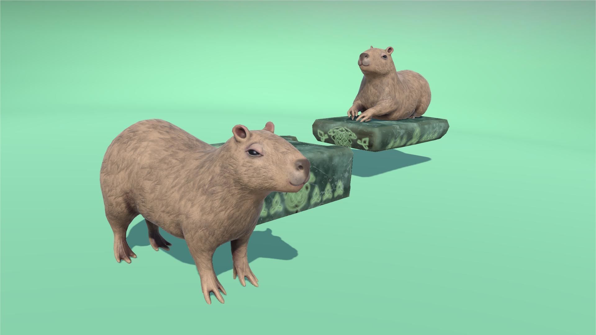 Capybara model for the game Low poly and High poly Low-poly 3D model_10