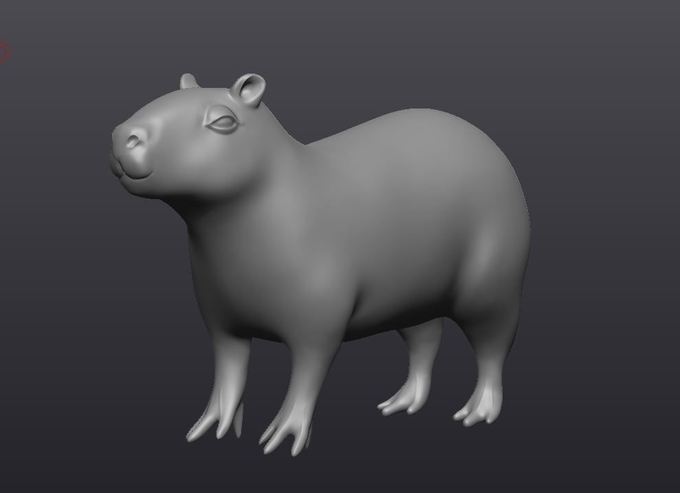 Capybara model for the game Low poly and High poly Low-poly 3D model_5