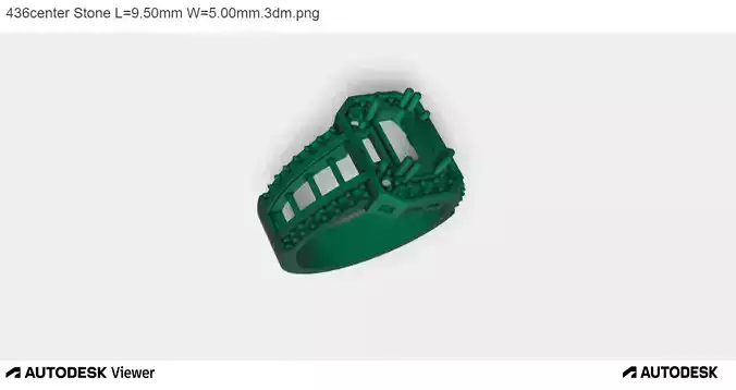 Men Ring With Emerald Cut Center 