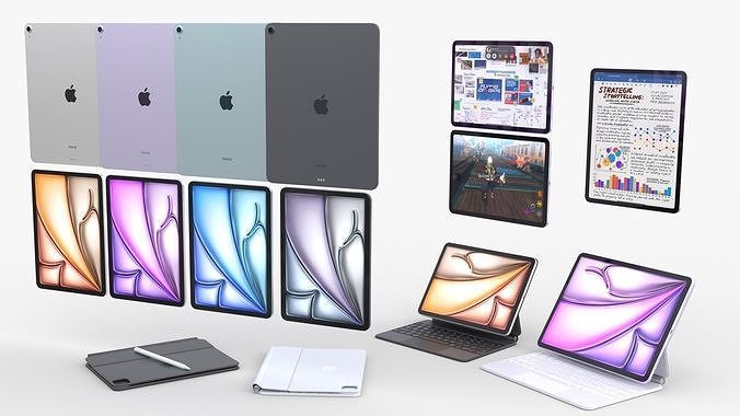 Apple iPad Air 2024 full Collection  3D model