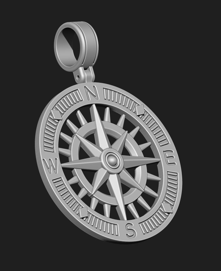 COMPASS PENDANT 3D print model_7