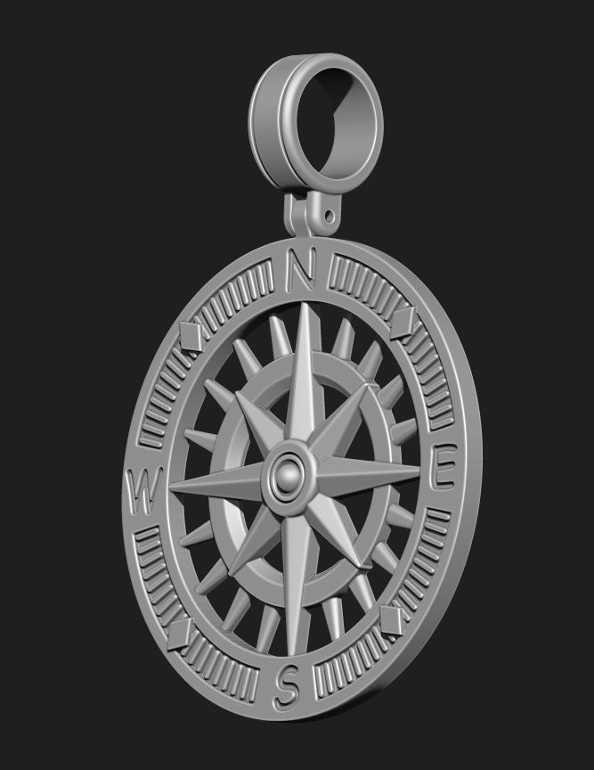 COMPASS PENDANT 3D print model_6