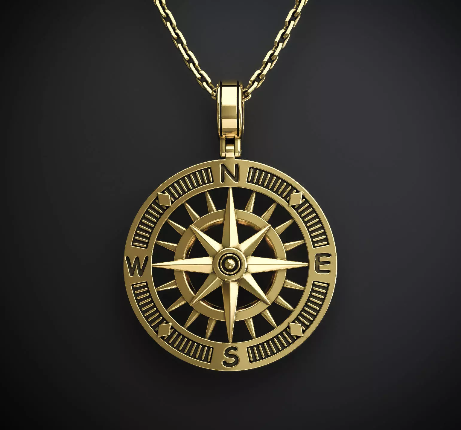 COMPASS PENDANT 3D print model_0