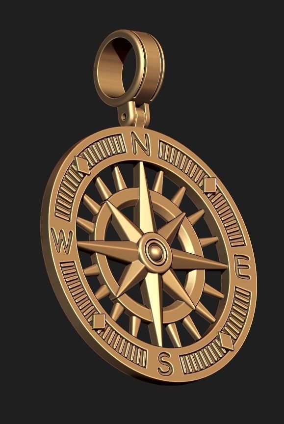 COMPASS PENDANT 3D print model_5