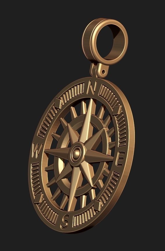 COMPASS PENDANT 3D print model_8