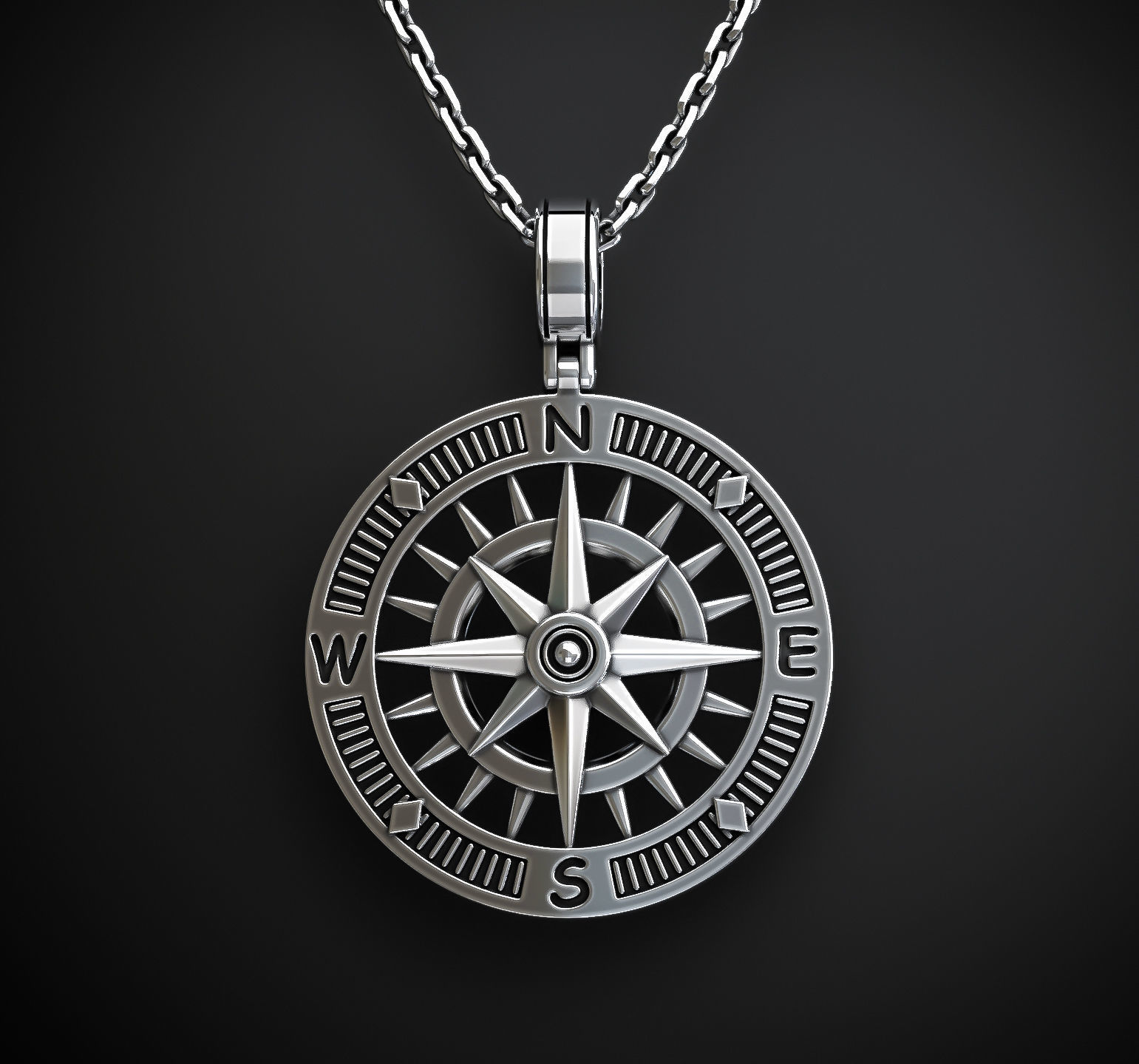 COMPASS PENDANT 3D print model_1