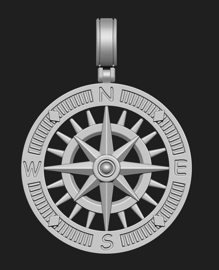 COMPASS PENDANT 3D print model_4