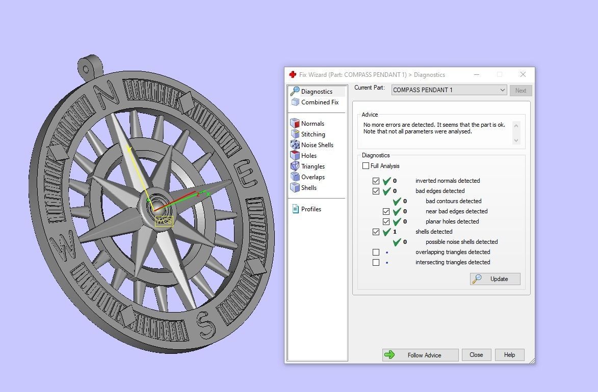 COMPASS PENDANT 3D print model_9