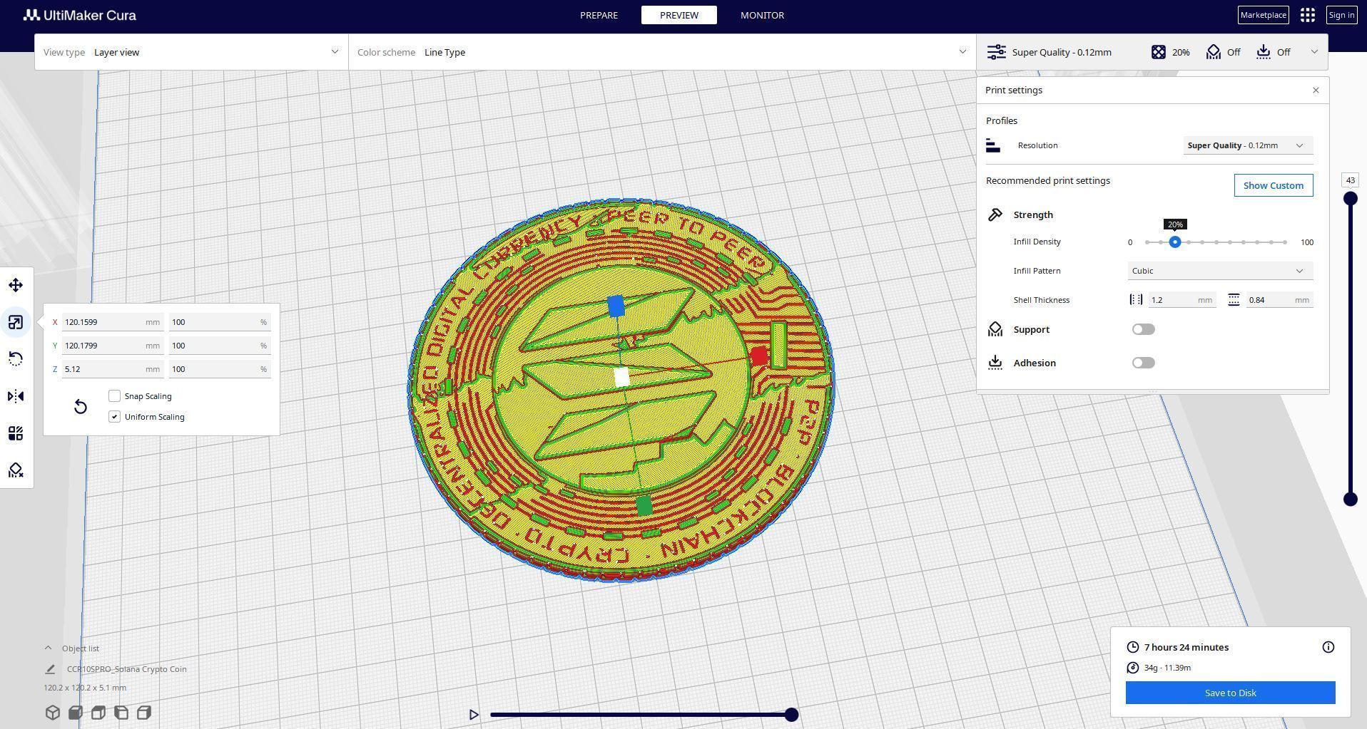 Solana coin crypto 3D print model_3