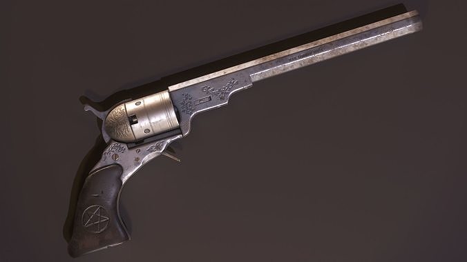 Colt Revolver PBR Game-Ready Low-poly 3D model