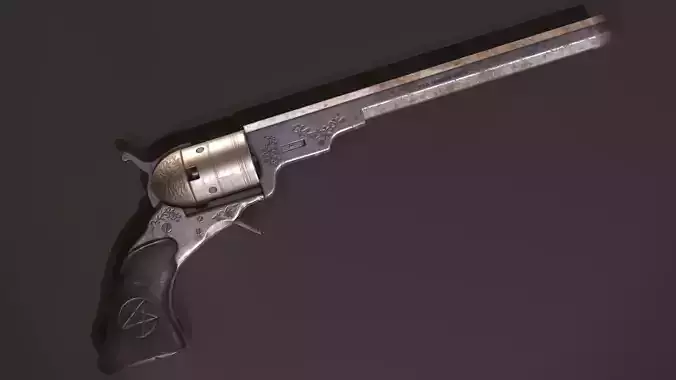 Colt Revolver PBR Game-Ready