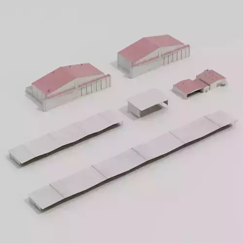 Airport Hangar Exterior Pack 4