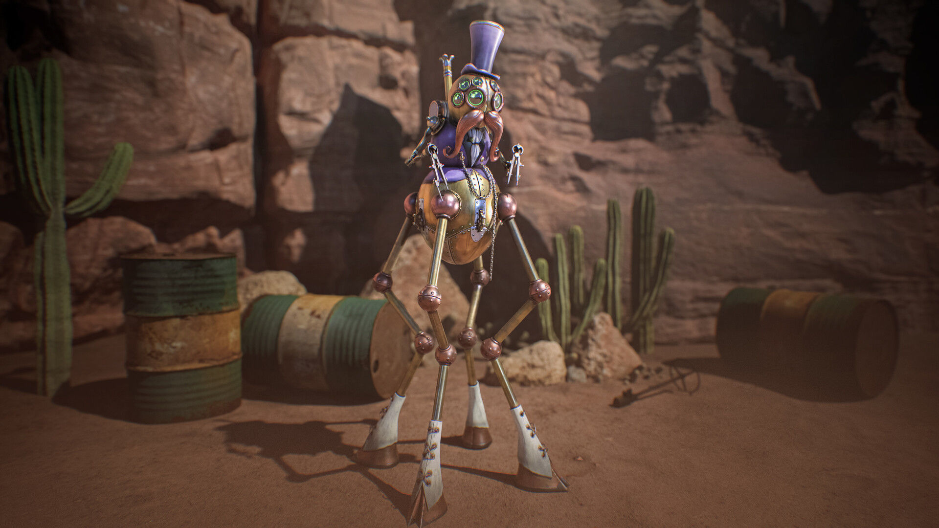 Robot Gentleman PBR Game-Ready Low-poly 3D model_1