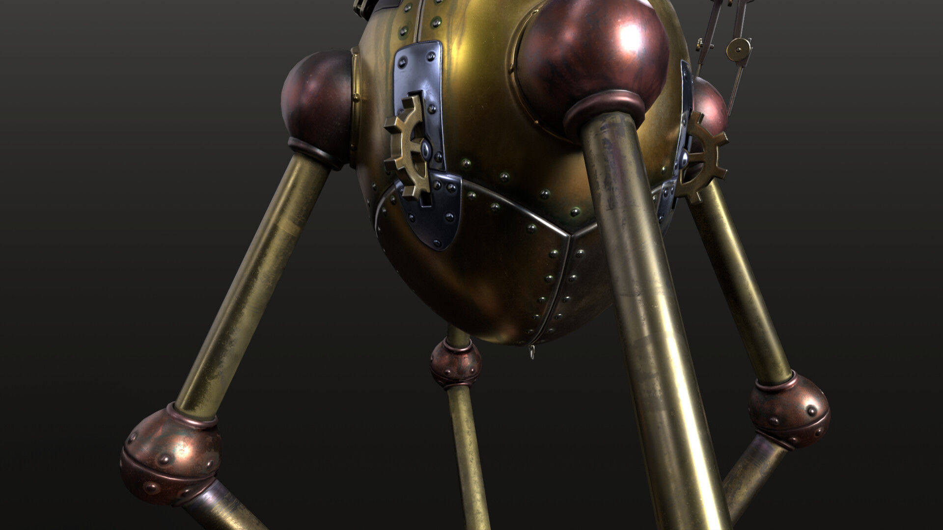 Robot Gentleman PBR Game-Ready Low-poly 3D model_13