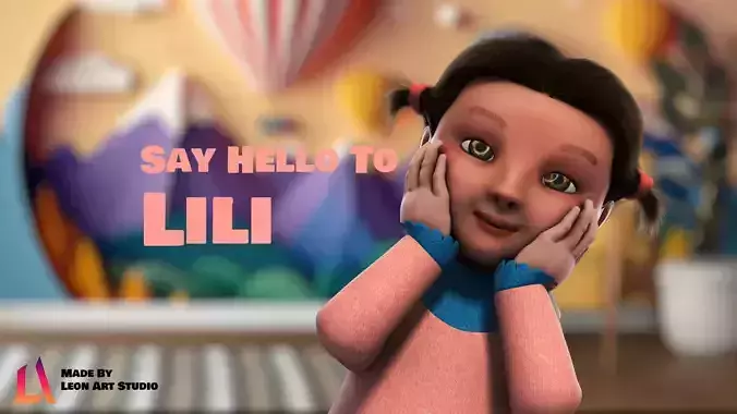 Lili Stylized Girl Cartoon Rigged Character