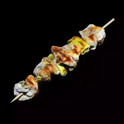 Yakitori Robata Japanese Food Chicken Onion 3D Model 3D Print