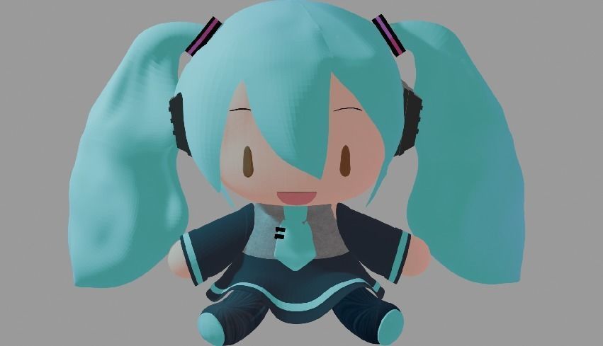 Miku Hatsune Plushie Free 3D model_1