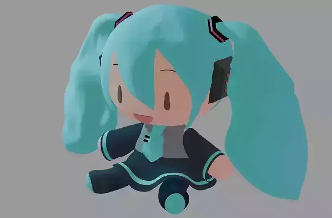 Miku Hatsune Plushie Free 3D model