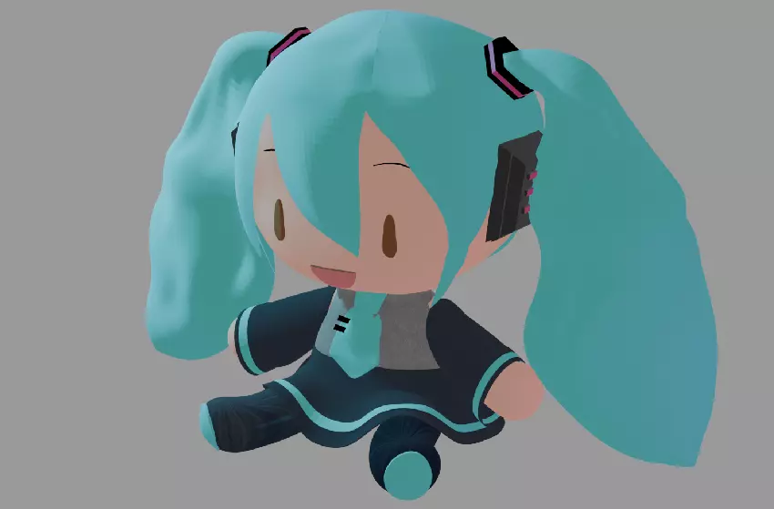 Miku Hatsune Plushie Free 3D model_0