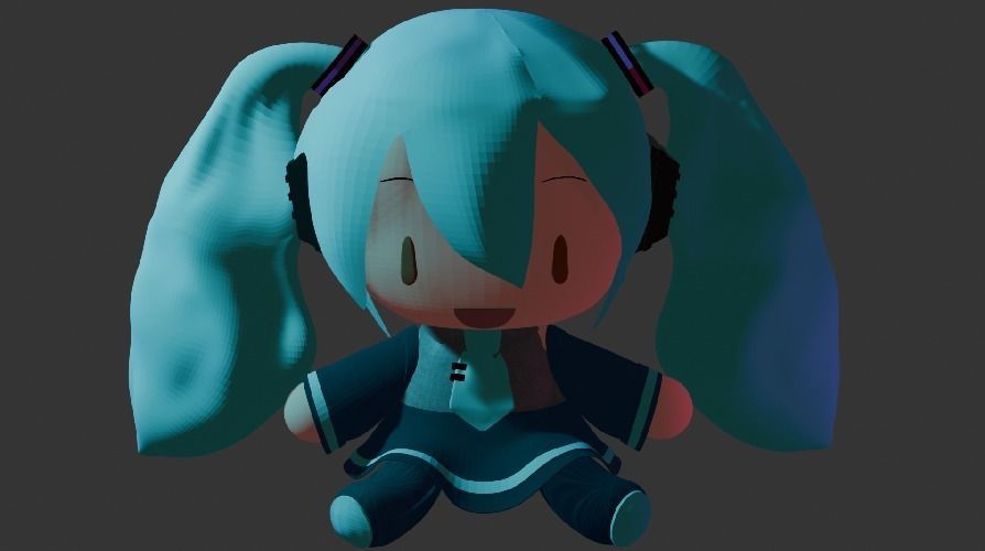 Miku Hatsune Plushie Free 3D model_2