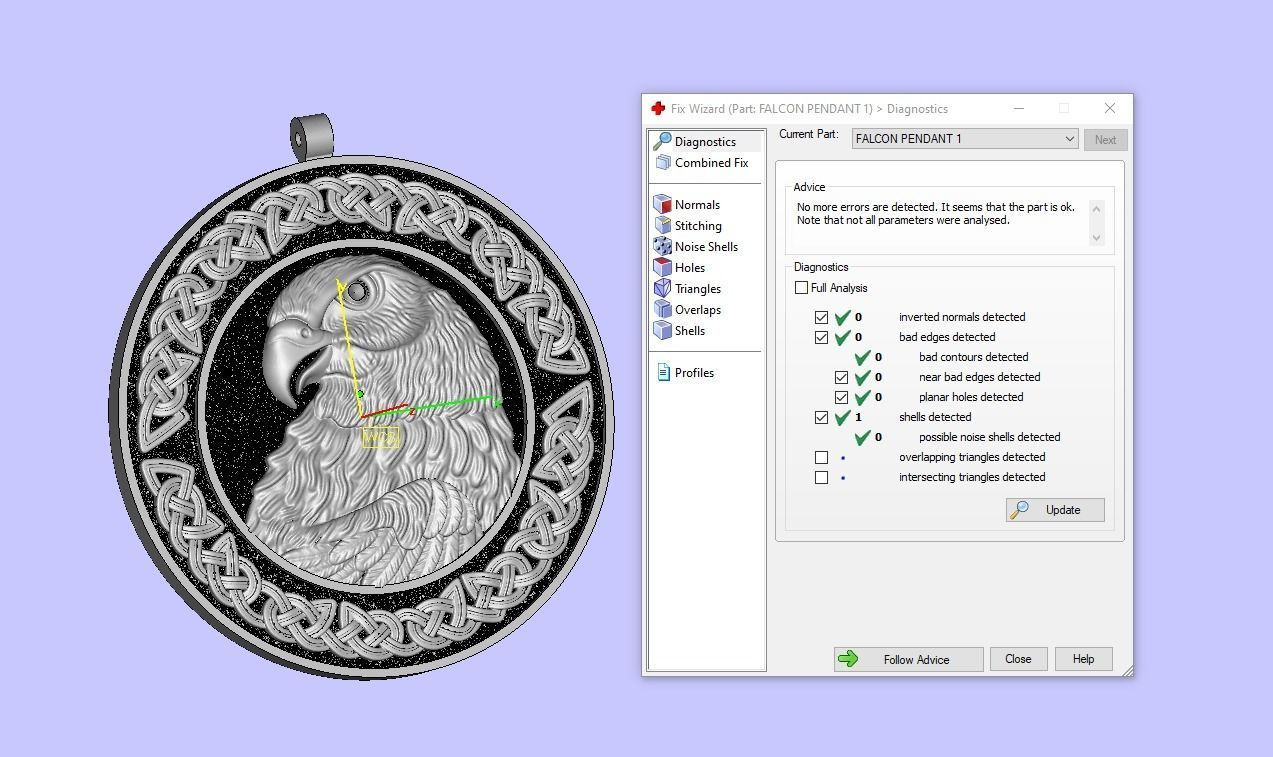 FALCON PENDANT 3D print model_8