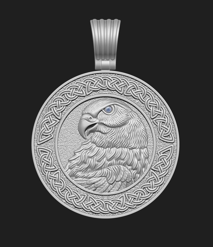 FALCON PENDANT 3D print model_6