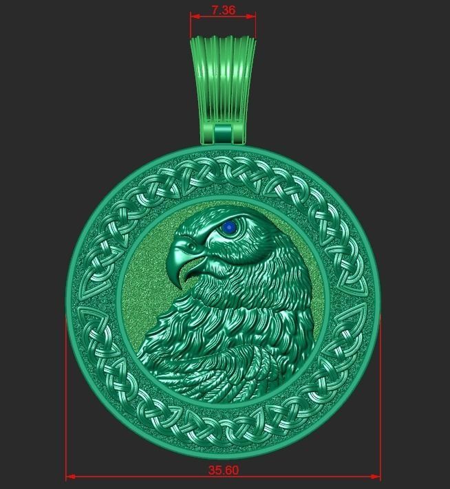FALCON PENDANT 3D print model_2