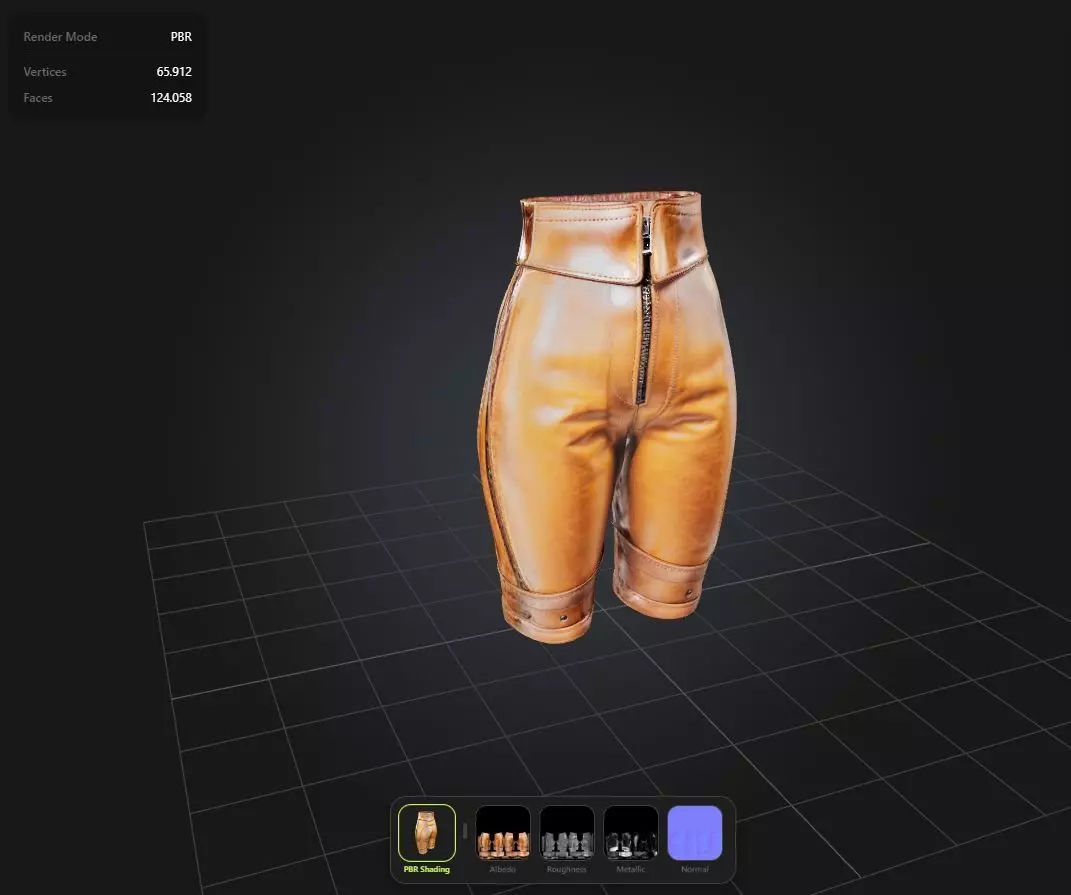 Leather pants PBR 4k Low-poly 3D model