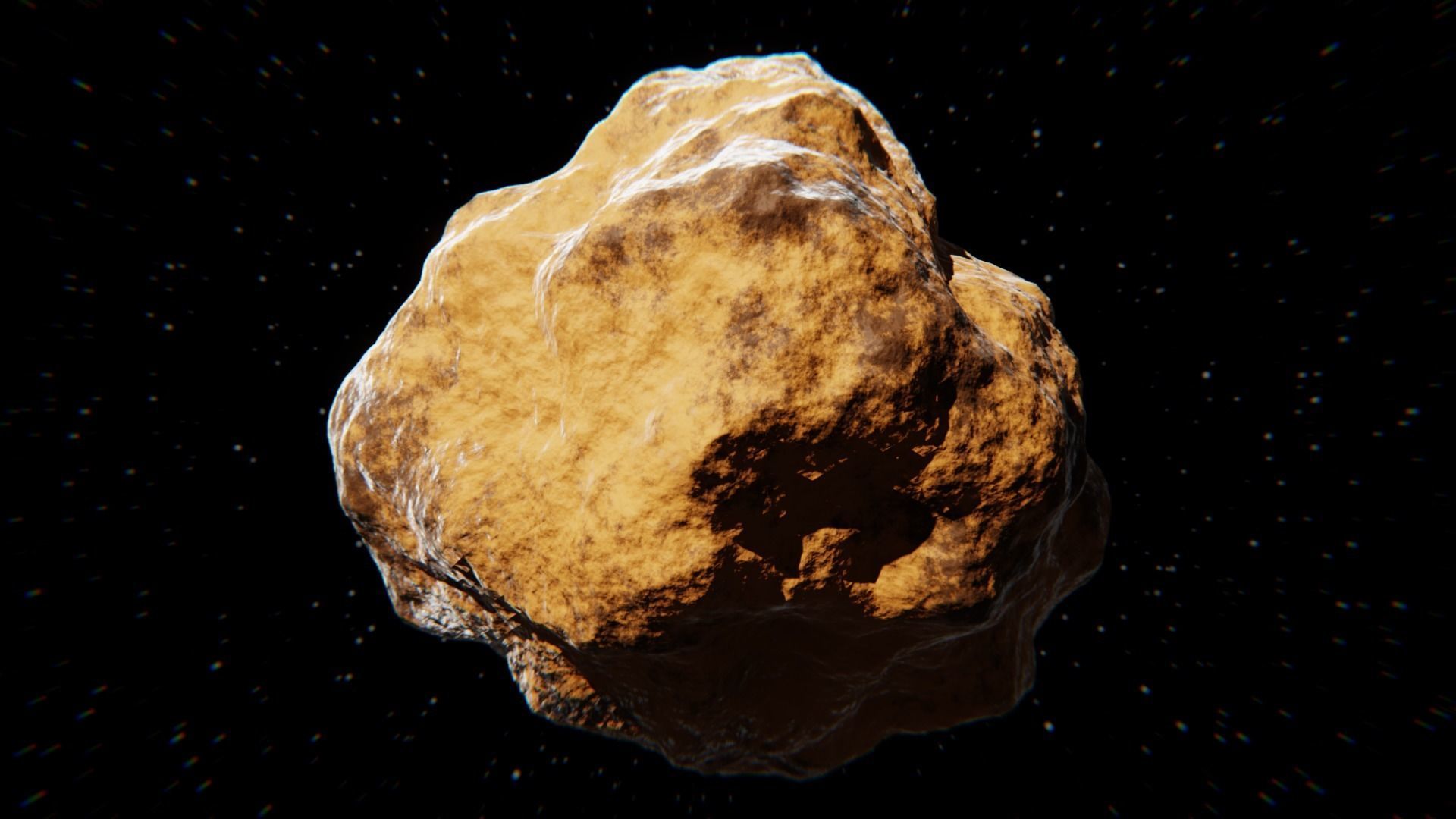Realistic Procedural Asteroid - Space Rock 3D Model 3D model_4